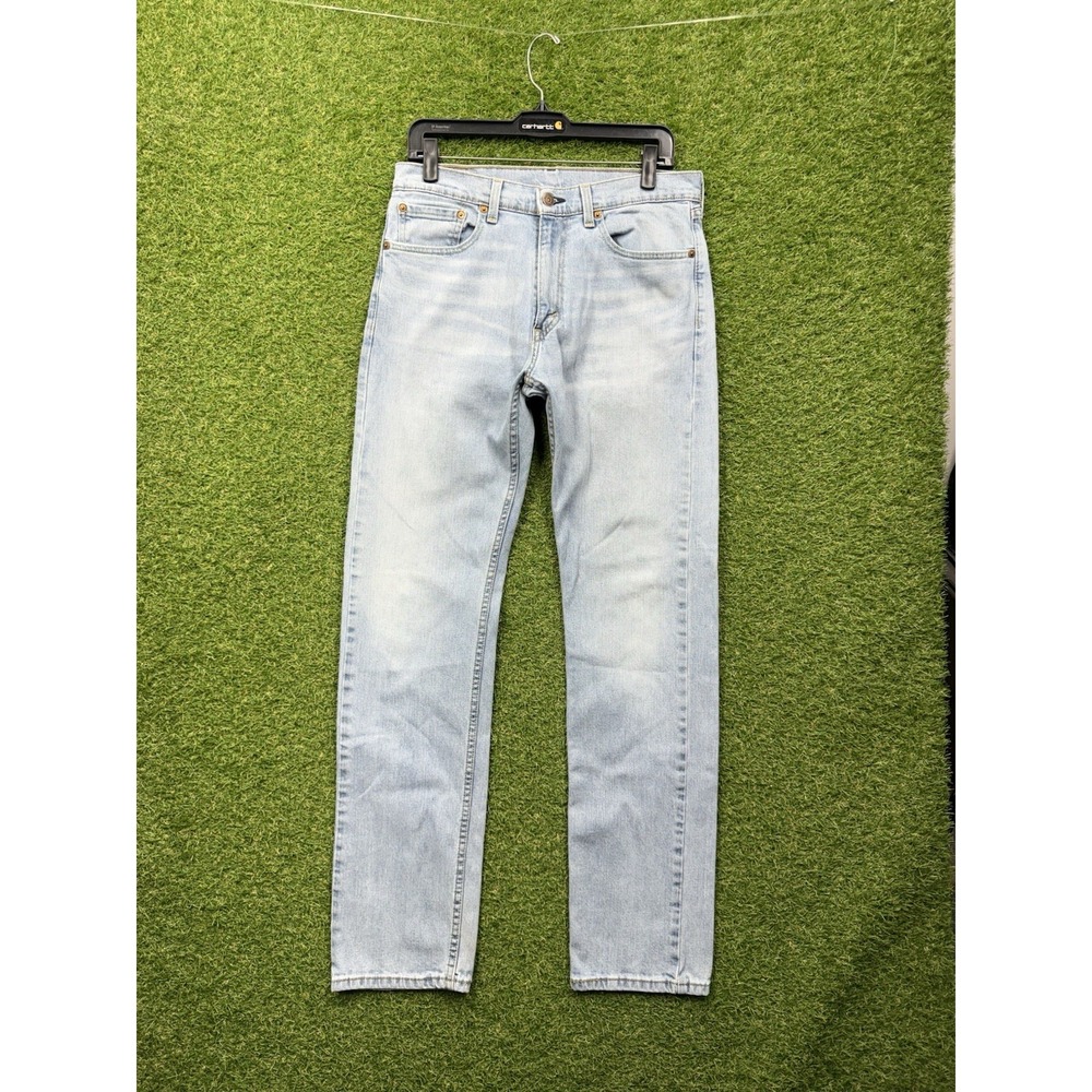 Levis 505 Jeans Mens 32x34 Light Wash Blue Straight Leg Denim Mexico Regular Fit